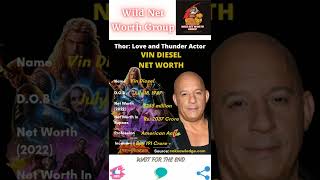 🔥Thor: Love and Thunder- Actor Vin Diesel Net Worth🔥#shorts🔥#wildnetworthgroup🔥1 August 2022🔥