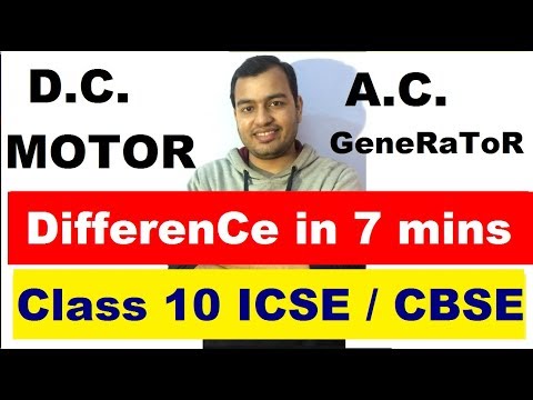 Difference BetWeen  AC GeneRaToR and DC MoToR | DC Motor & AC Generator | Class 10 CBSE / ICSE |