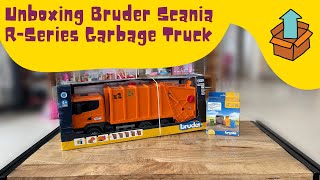 Bruder Scania RSeries Garbage Truck Orange  Unboxing and First impression 4K 2022