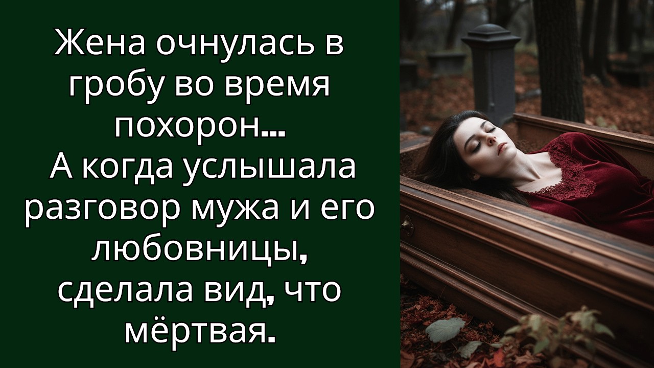 Жена очнулась в гробу на похоронах, Услышав разговор мужа со своей любовницей, притворилась мёртвой