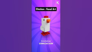 Chicken voxel 3d model, Voxel chicken, voxel art #kritrim #minecraft #magicavoxel #3dart