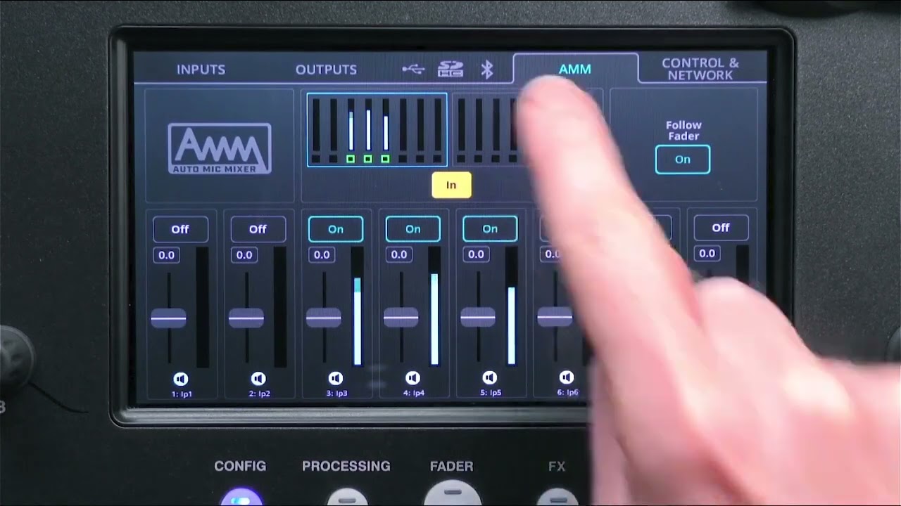 ALLEN&HEATH  use AMM ( Automatic Microphone Mixer) SQ series
