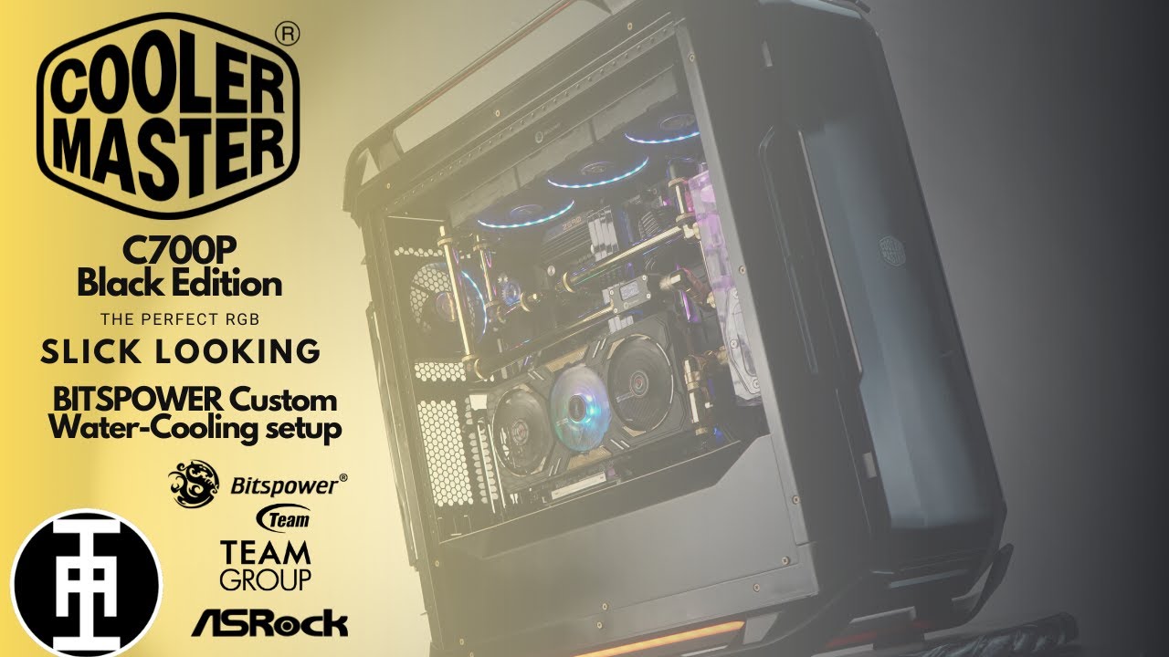 Cooler Master Cosmos C700P Black Edition | i9-11900k Z590 Taichi | Black & GOLD RGB Water Cooled PC