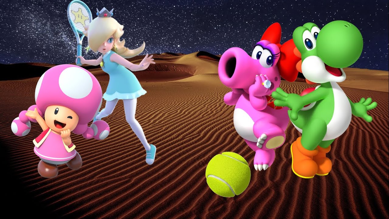 Mario Tennis Aces - Toadette and Rosalina vs Yoshi and Birdo