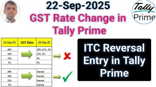 GST Rate Change Entry in Tally Prime 22-sep-2025