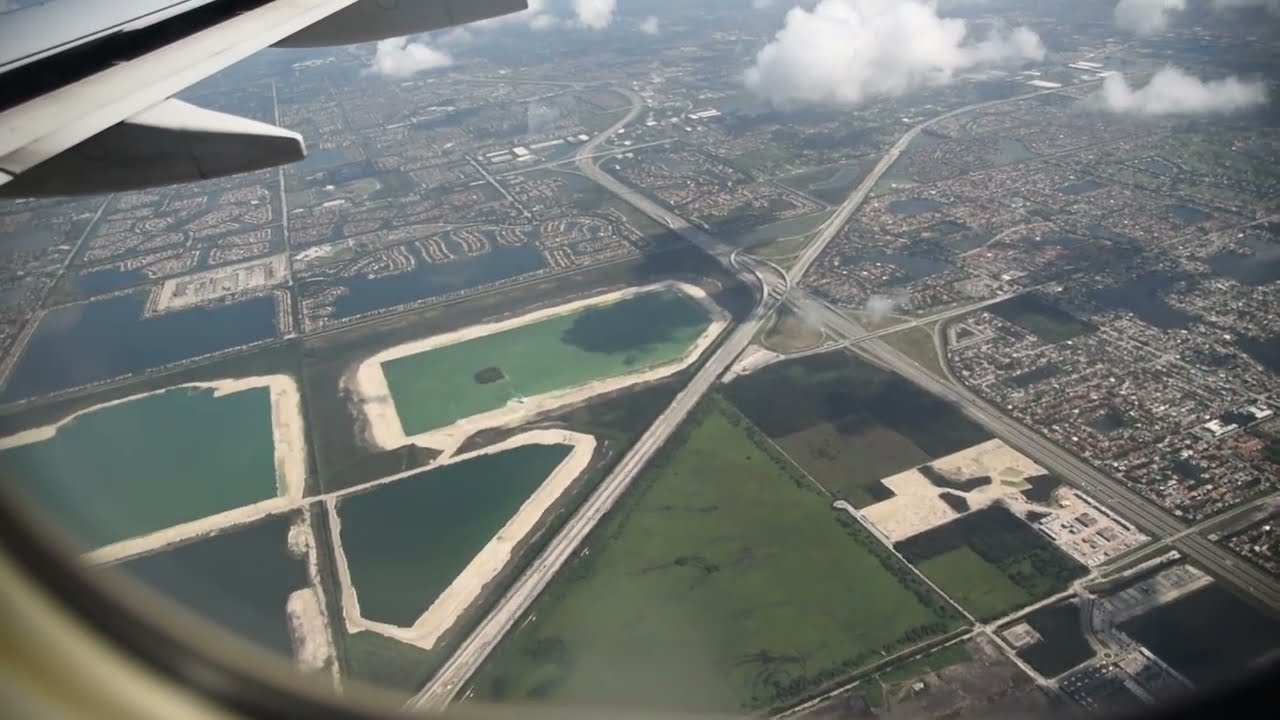 Midflight from Baltimore Maryland to Miami Florida USA