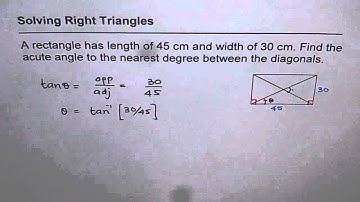 Find Acute Angle on Intersection of Diagonal in Rectangle