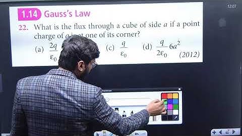 What is the flux through a cube of side a if a point charge of q is at one of its corner..