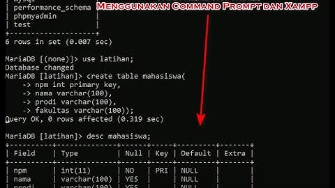 Deri Gilang Saputra Cara membuat Database dan Table menggunkan CMD