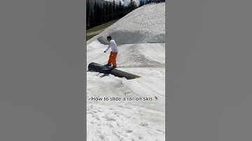 How to slide a rail on skis ⛷️ #skiing #tutorial #subscribe