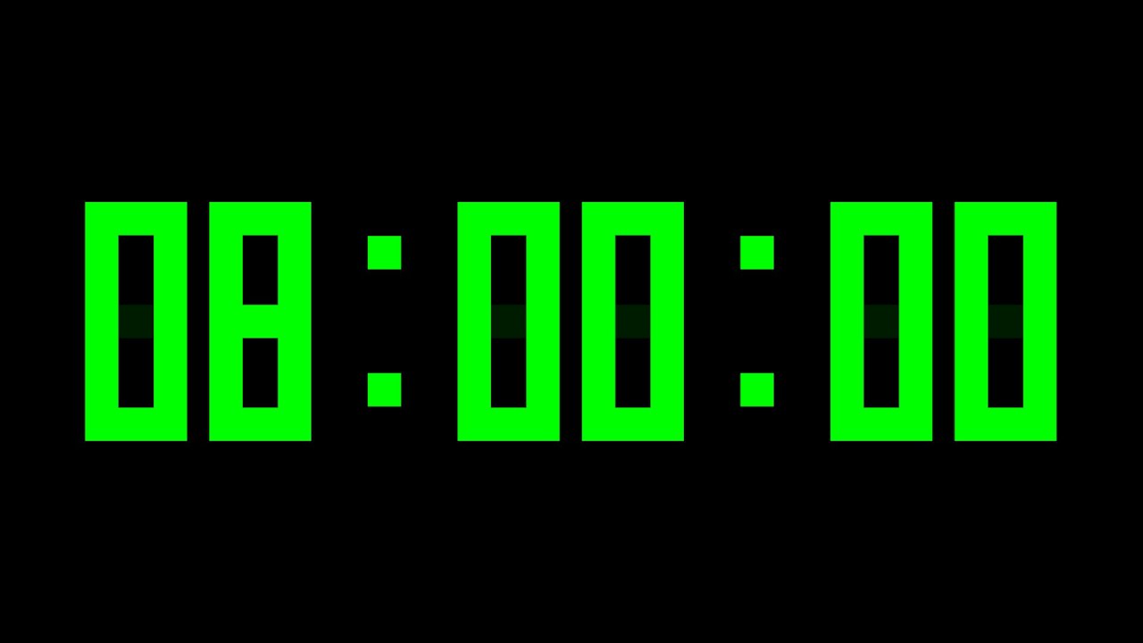 8 Hours Countdown Timer with Alarm & Time Markers / Chapters - Digital ...
