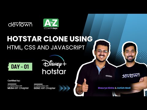 [LIVE] DAY 01 -  Hotstar Clone using HTML, CSS and JavaScript  | COMPLETE in 7 - Days