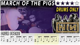 March Of The Pigs (DRUMS ONLY) - Nine Inch Nails | DRUM SCORE Sheet Music | #692 DRUMSCRIBE