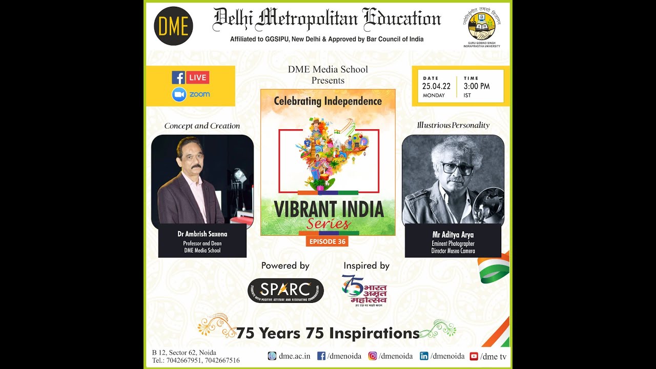 VIS E36. Illustrious Personality: Mr Aditya Arya. Concept & Creation: Dr Ambrish Saxena