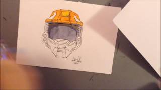 halo helmet copic illustration screenshot 4