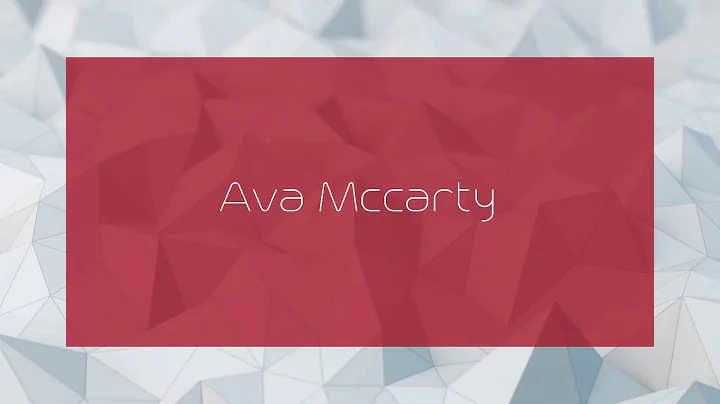 Ava Mccarty - appearance