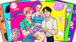 Shut Up Love Triangle Of Huntrix Rumi And Saja Boys  Kpop Demon Hunters  Sticker Book Diy