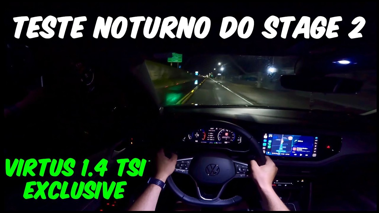 TOCADA SOVIÉTICA NOTURNA DE VIRTUS EXCLUSIVE 1.4 TSI STAGE 2 🚗🚀