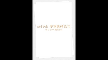 switch 多重选择语句（学习 Java 编程语言 020）（竖屏）
