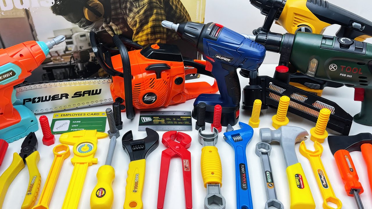 15-Minute Unboxing: A collection of professional power tools, from drills to chainsaws | toy review