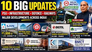 DMRC Hydrogen Bus Launch | Rajnath Singh’s BIG Defence Push | SJVN, NBCC, CONCOR Major Updates