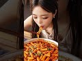 Satisfying Tteokbokki Eating Sounds 🍜💕 #asmr #mukbang