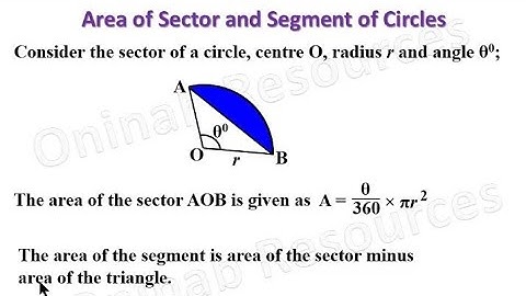 Area of Sector and Segment of Circles