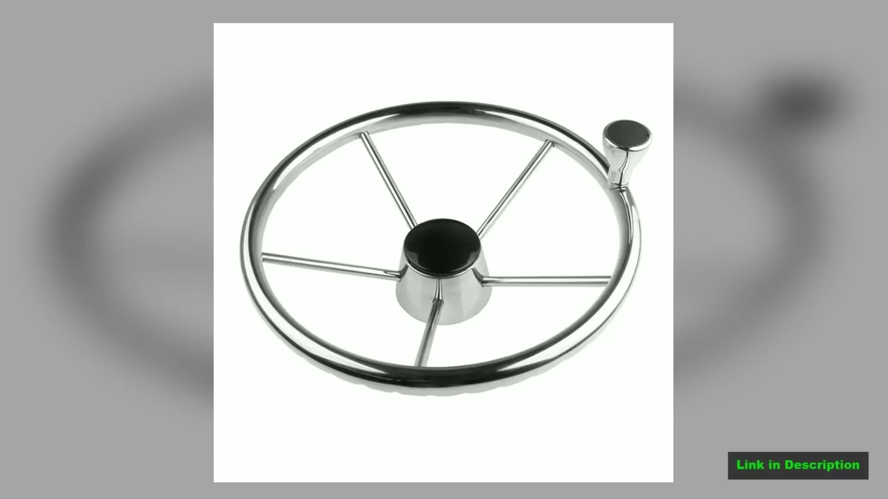 Stainless Steering Wheel with Knob Marine Boat Accessories 1312 5 Spoke New 2025 Version