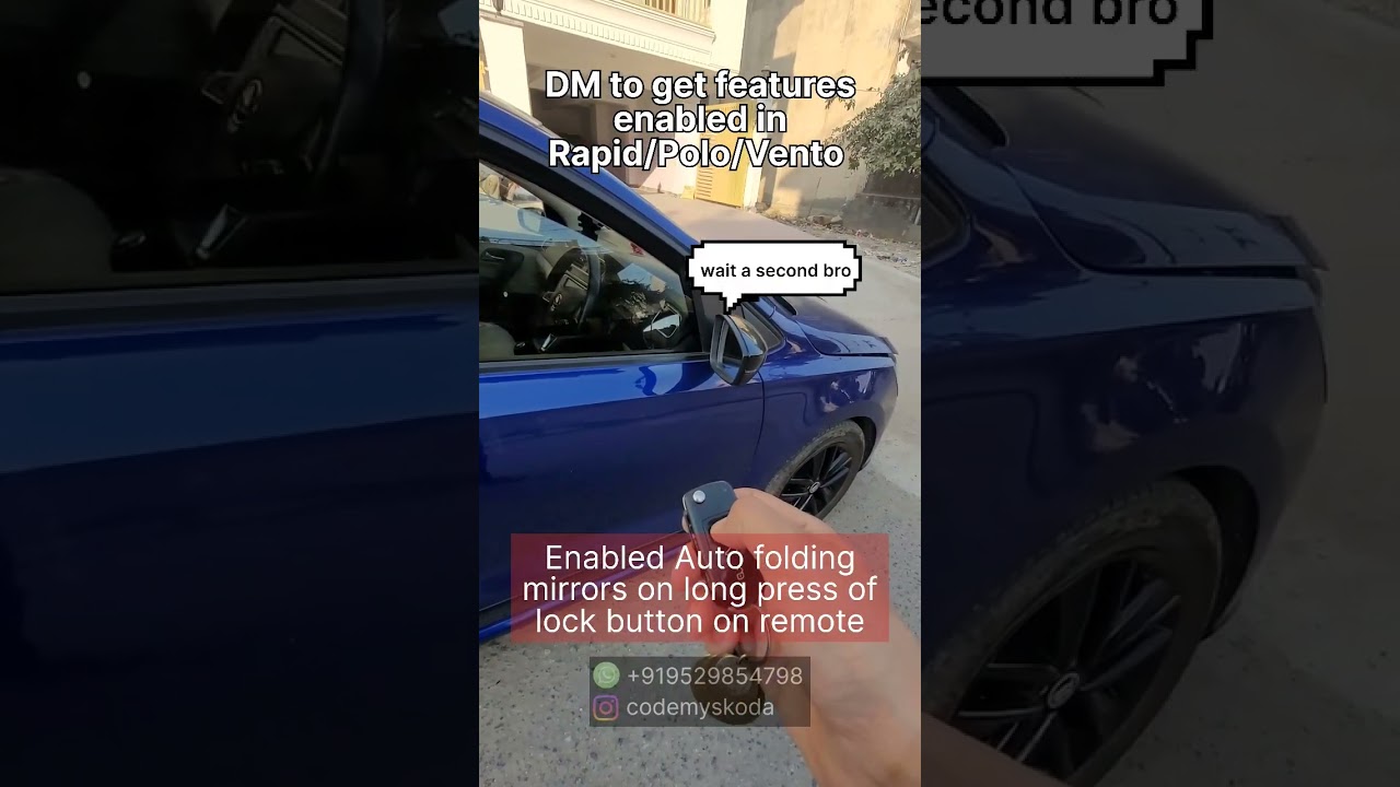 Auto folding mirrors enabled in Skoda Rapid, missing feature coded 🔥🔥 