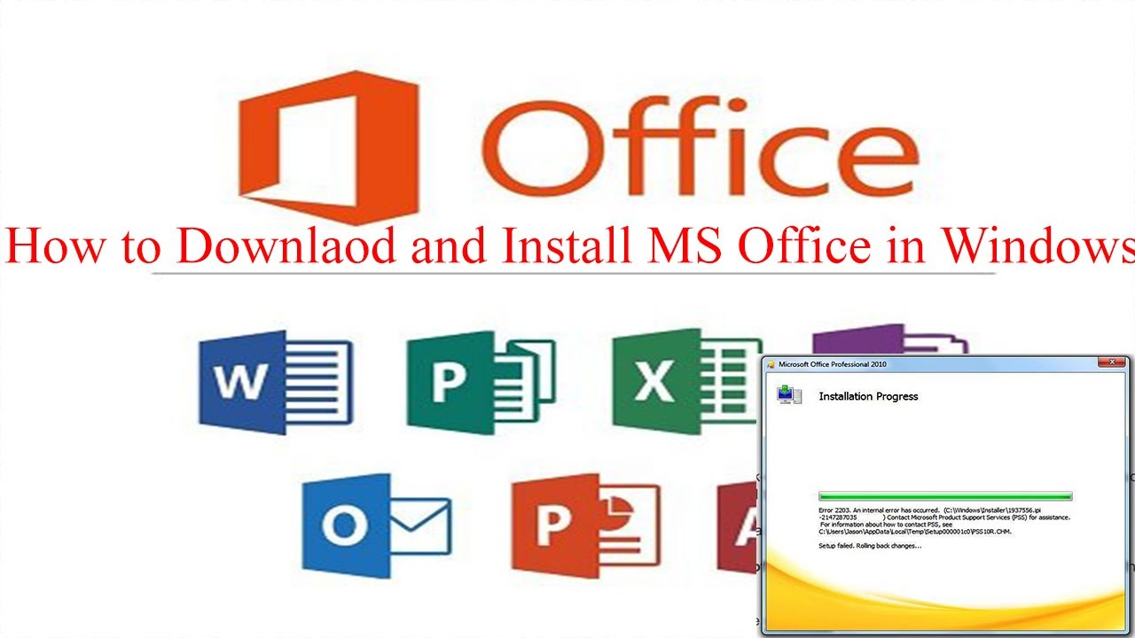 How to Download and Install MS Office in windows YouTube