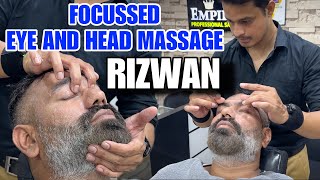 ASMR HEAD MASSAGE WITH FOCUSSED EYE MASSAGE AND SHOULDER MASSAGE, NECK CRACK 💈INDIAN BARBER RIZWAN