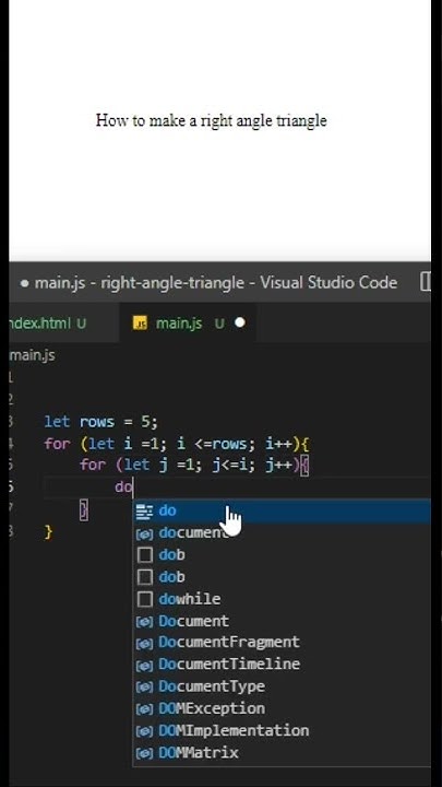 How to make right triangle with html css JavaScript - YouTube