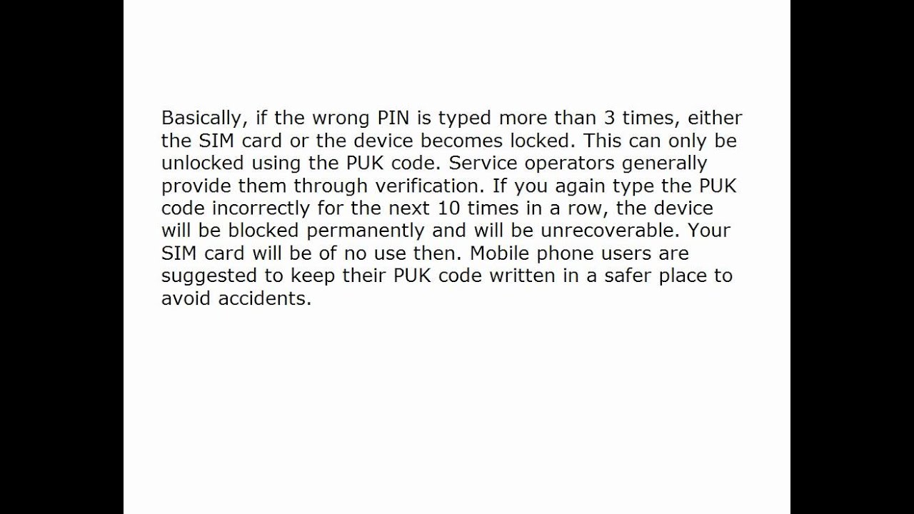 What is a PUK code?