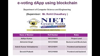 e voting dApp using Blockchain | B. Tech Final year Project | AKTU