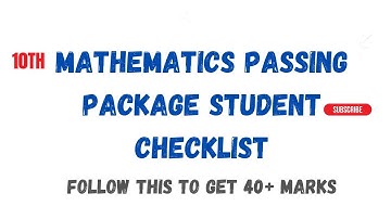 Mathematics Passing package student checklist | 10th SSLC-2022 | Follow this to score 40+ Marks