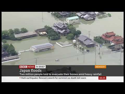 Weather Events 2021 - Flooding in Japan - BBC News - 16th August 2021