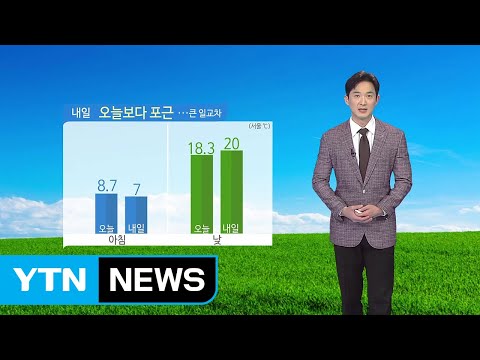 [날씨] 내일 오늘보다 포근...큰 일교차 주의 / YTN