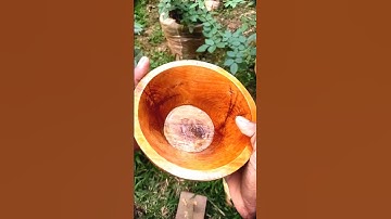 making wooden bowl with out lathe watch Full video on this channel #woodcarving #woodenbowl