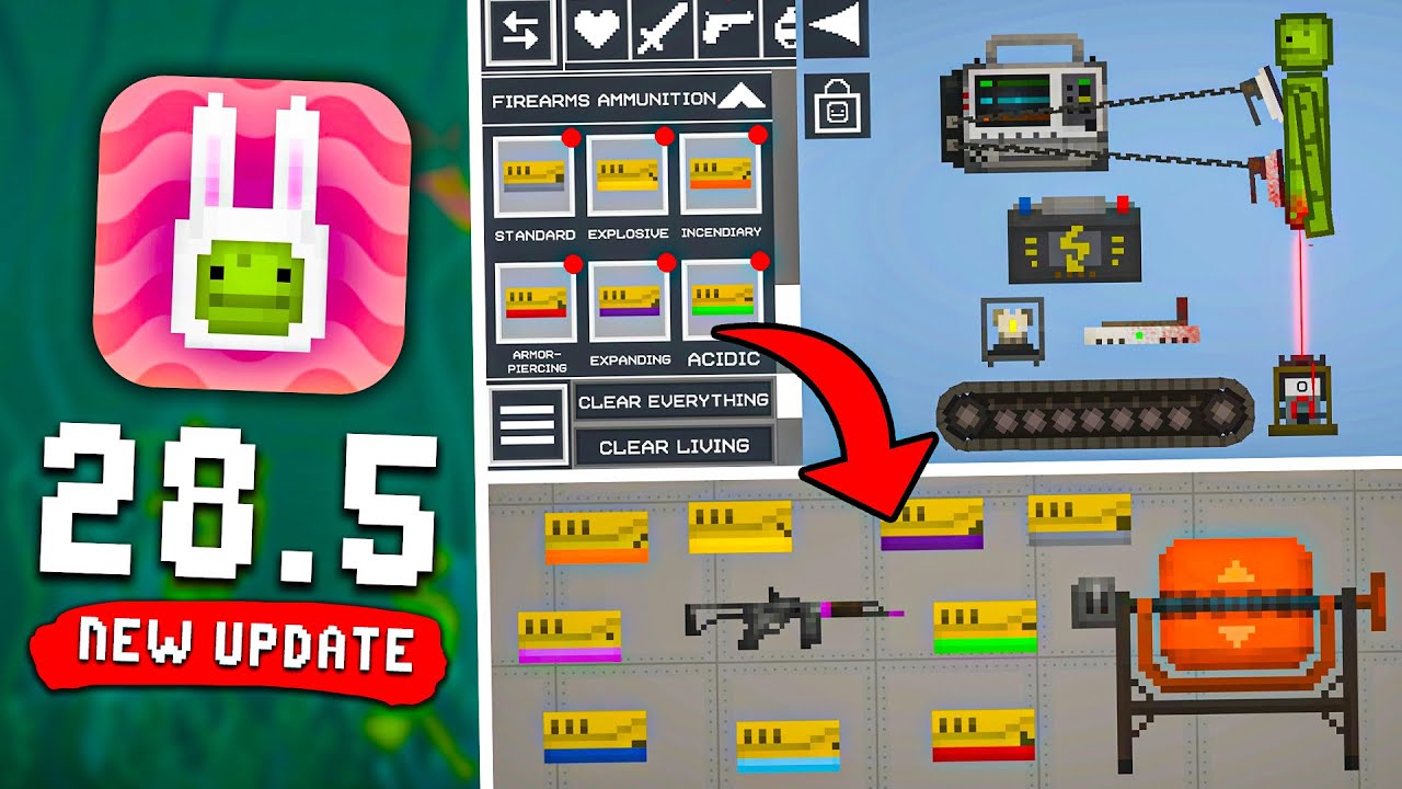 UPDATE 28.5 ! AMMO, CONVEYOR, DEFIBRILLATOR and NEW MECHANISMS in Melon Playground