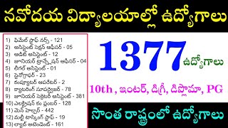 నవోదయ విద్యాలయాల్లో 1377 ఉద్యోగాలు భర్తీ | NVS Non Teaching Faculty Recruitment 2024 | Navodaya Jobs