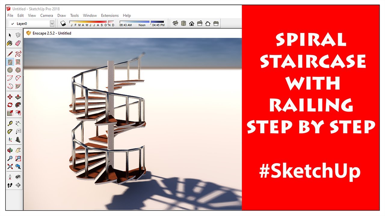 MODELLING A SPIRAL STAIRCASE | STEP BY STEP || SKETCHUP - YouTube