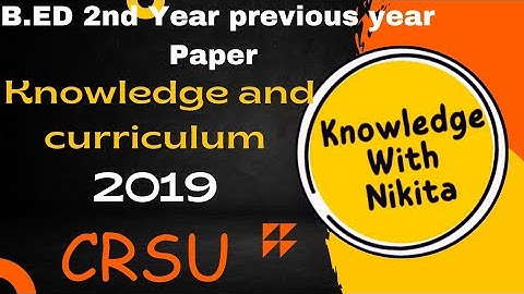 Crsu B.ed2ndyear ||paper 1st #oldquestionpapers @Knowledge_with_nikita