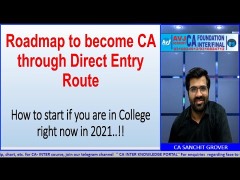 Roadmap to become CA after graduation in 2021| CA Inter Direct Entry Route