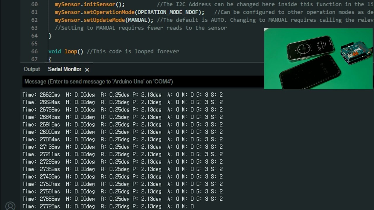 Arduino 9 AXES Motion Shield - How to Set and simple evaluation by example