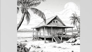 Scenery pencil drawing | How to draw scenery step by step | Natural drawing