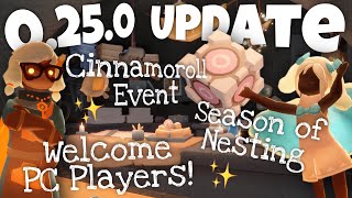 Update 0.25.0 is HERE Cinnamoroll Event + Prices, Unique Plushie Ability, Season of Nesting + MORE!