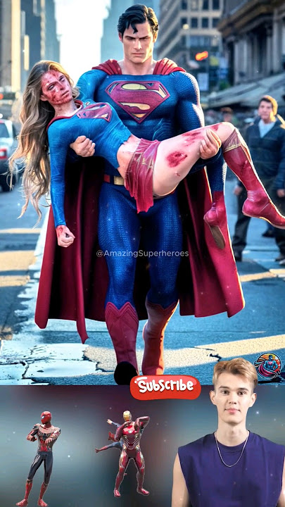 SUPERMAN SAVES SUPERGIRL FROM ACCIDENT 💥 ( Quarrel With Spiderman ) #marvel #avengers #dc #shorts