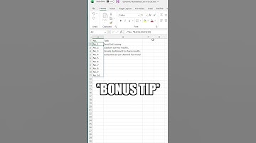 How to Create a Dynamic Numbered List in Excel #shorts