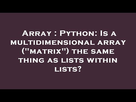 Array : Python: