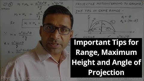 Projectile Motion | Ground to Ground Projection | Maximum Height | Same Range | Angle of Projection